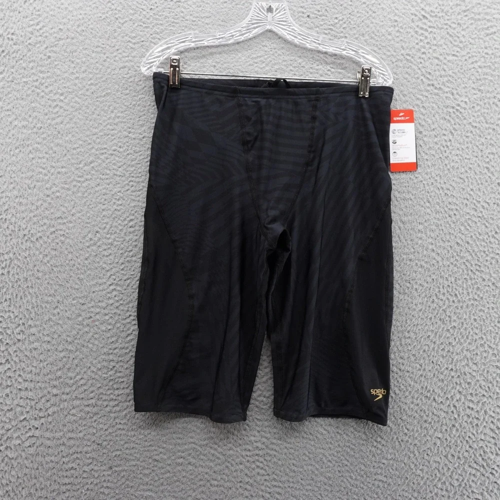 Speedo Eco Pro LT Mens Swim Shorts Size 38 Black Drawstring‎ UPF 50+ NWT